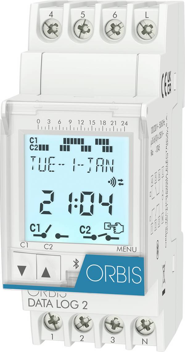 ORBIS Zeitschalttechnik DATA LOG 2 230 V DIN rail mount timer digital 250 V AC