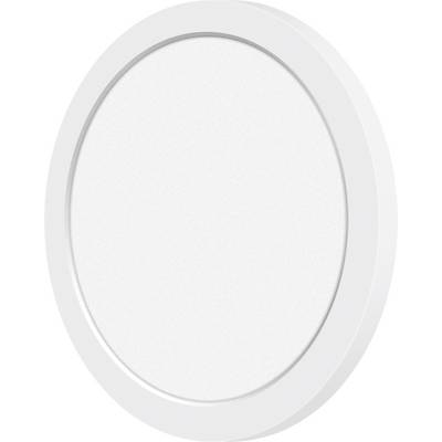 A white circular LED panel with a minimalist design, suitable for contemporary room lighting.