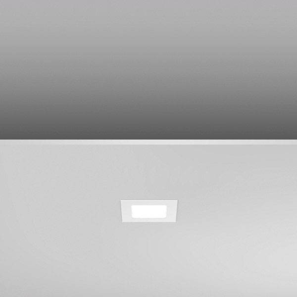 A minimalist ceiling light with a square LED panel in the centre, which distributes even light throughout the room.