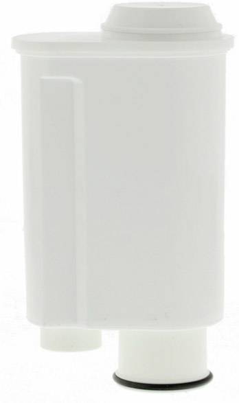 White water filter cartridge with a cylindrical shape. It has two protruding connections at the bottom, which are designed for installation.