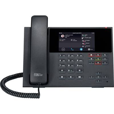 Auerswald COMfortel D-400 Corded VoIP Answerphone, Hands-free, PoE, Headset connection Touch colour display Black 