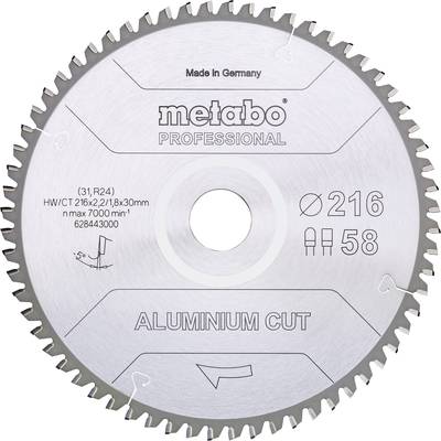 Metabo ALUMINIUM CUT PROFESSIONAL 628447000 Circular saw blade 254 x 30 x 2 mm Number of cogs: 72 1 pc(s)