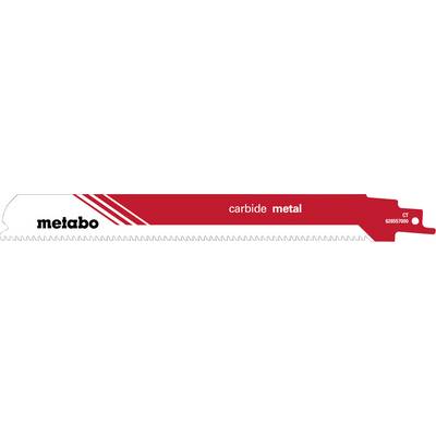 Metabo carbide metal reciprocating saw blade with red and white packaging, labeled CT 628700000.