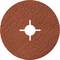 A round, red sandpaper disc with a central cross-opening for mounting on grinding machines.