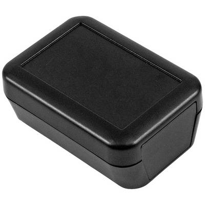 Rectangular, black plastic casing with rounded corners. No discernible pattern or logo. Suitable for electronic components.