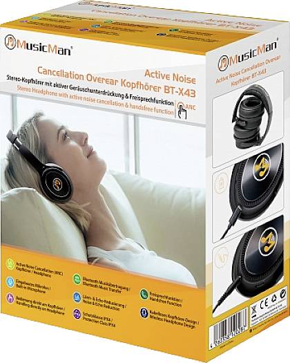 Technaxx BT-X43 Over-ear headphones Bluetooth® (1075101), Corded (1075100) Noise cancelling-3