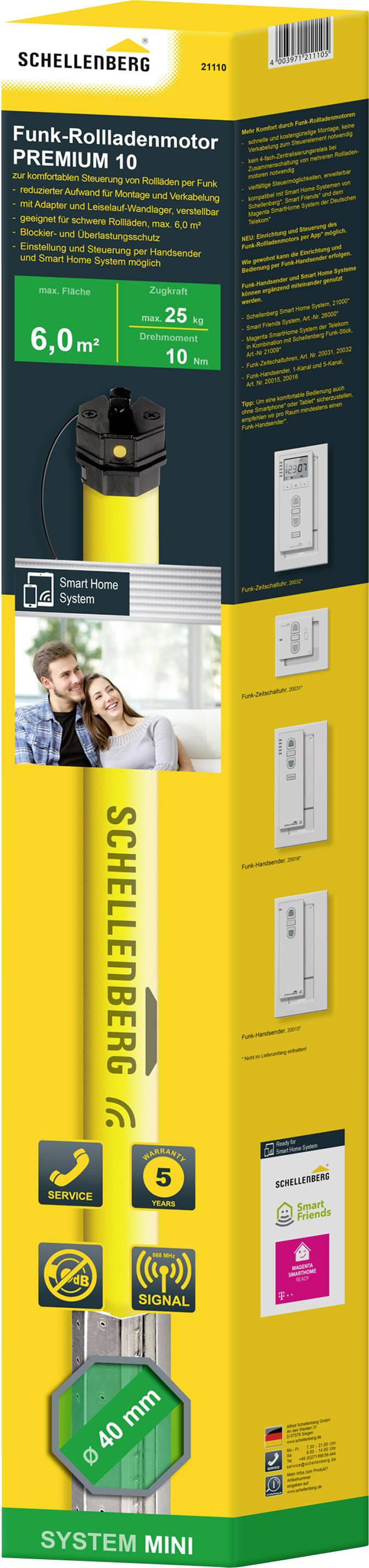 21110 Schellenberg SmartHome Tubular motor Recess-mount-7