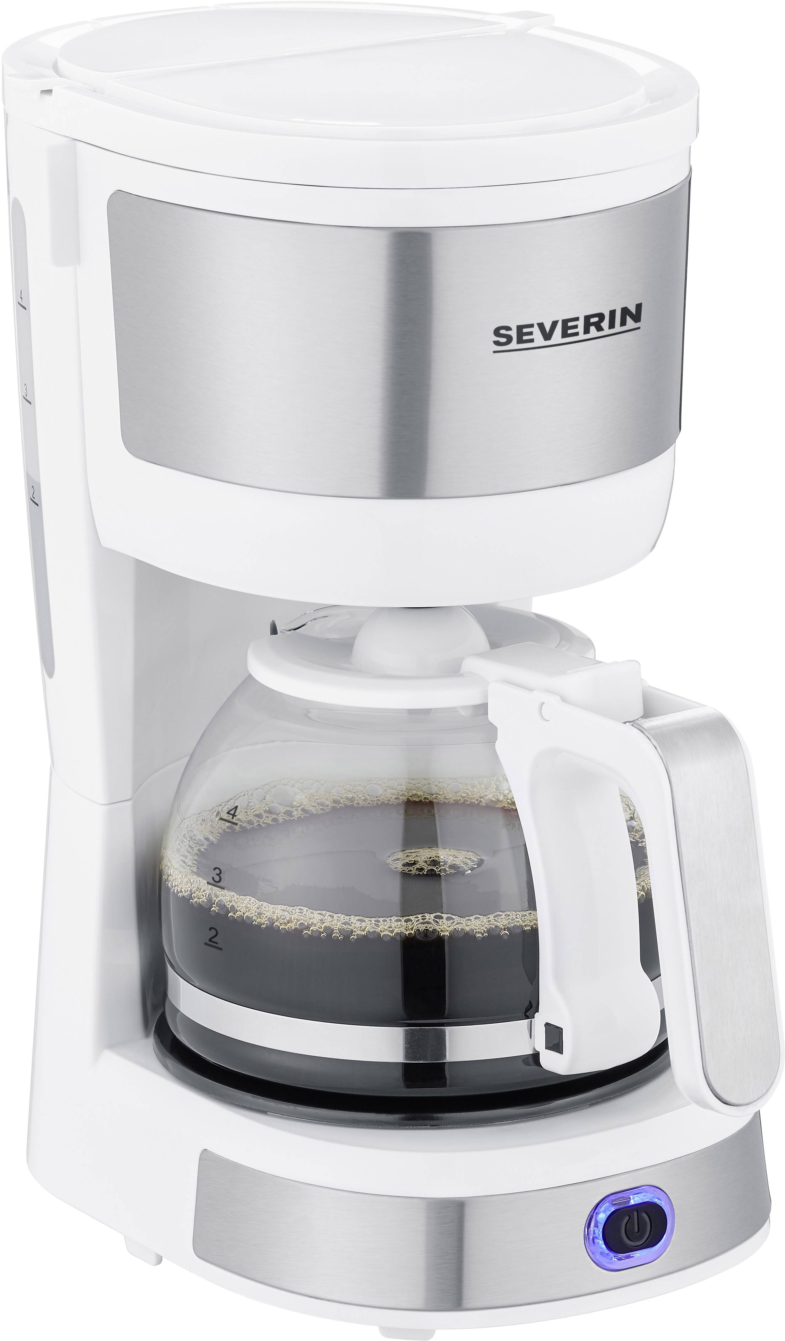Severin Ka 4809 Coffee Maker White Stainless Steel Brushed Cup Volume 4 Gl Jug Plate Warmer Incl Filter Conrad Cup Volume 4 Gl Jug Plate Warmer