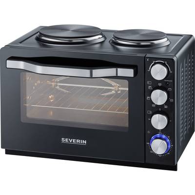 Image of Severin TO 2065 Mini oven with manual temperature settings, Timer fuction, corded, incl. hobs, with skewer, Grill function, Fan-assisted oven 30 l