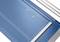 Paper cutting machine with blue grid for precise cutting, metal handle and blade on the right side.