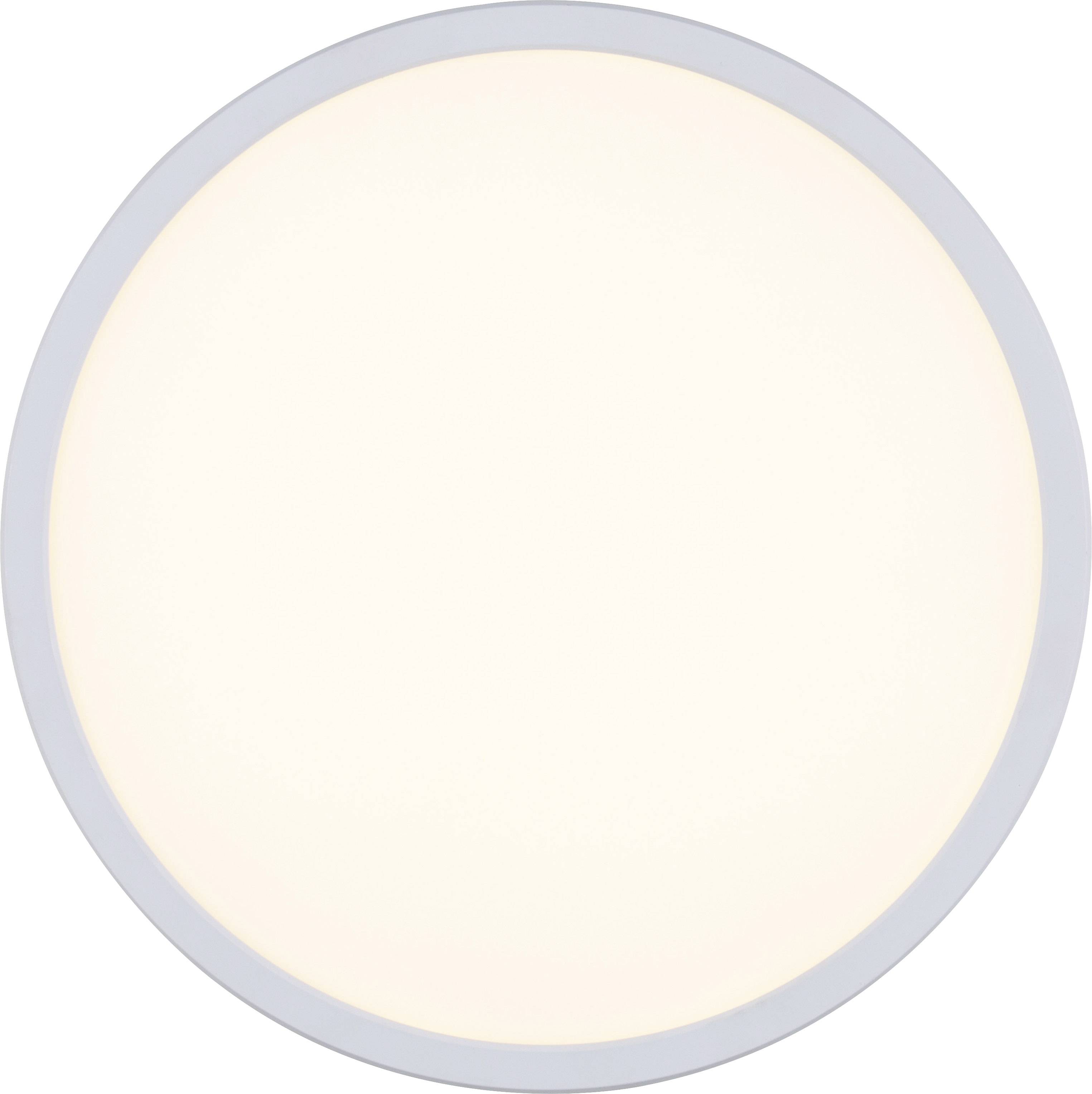 A round, bright white circle of light against a neutral background.