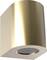 Ceiling light with brushed brass finish, cylindrical shape.