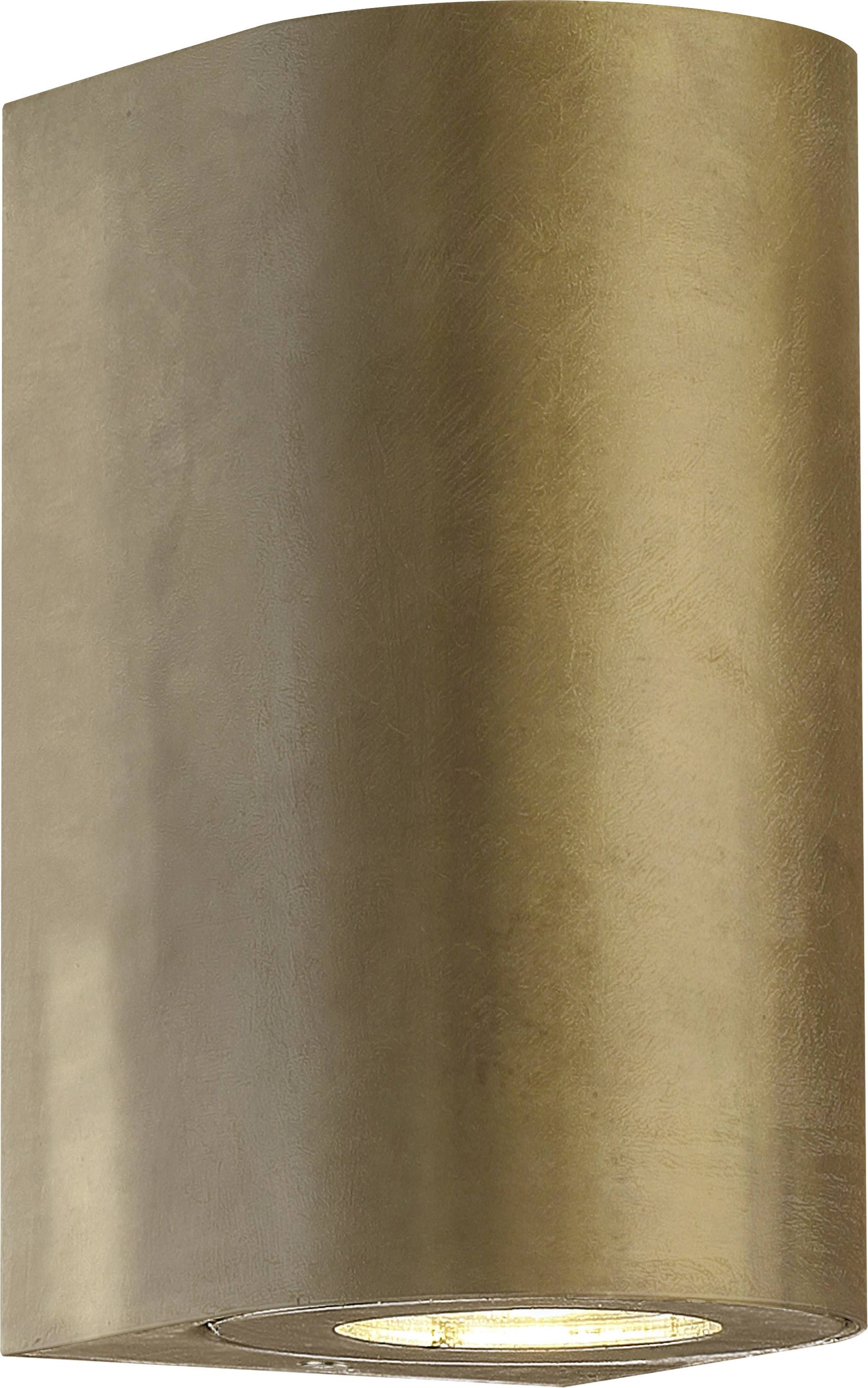 Wall light in brushed gold with open downward light emission. Perfect for elegant interior lighting.