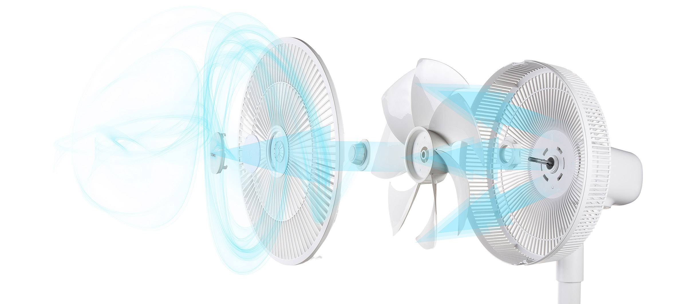 DOMO Multi Blade Free standing fan 45 W (Ø x H) 35 cm x 100 cm White Scent diffuser, Timer, Auto switch-off, Height-adju-3