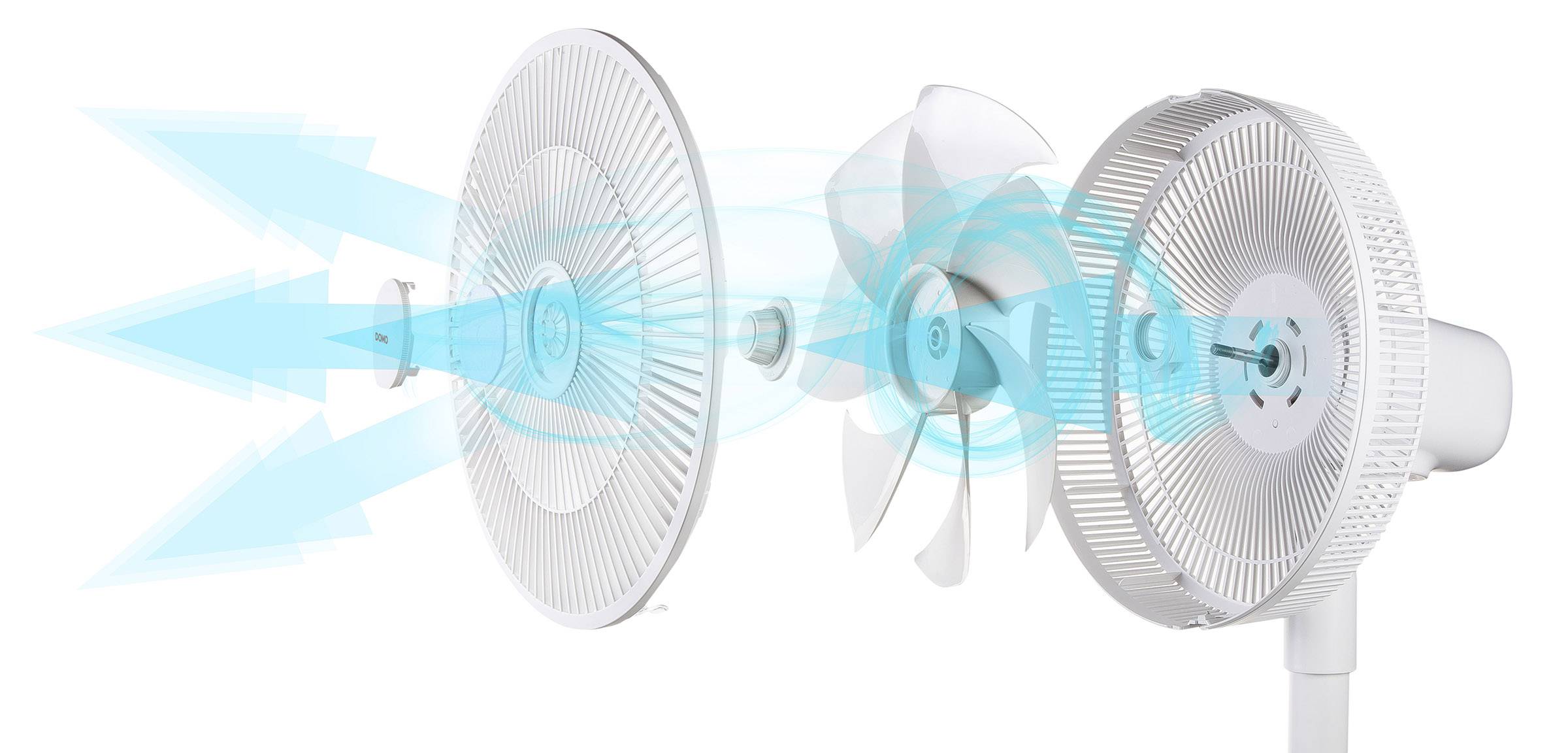 DOMO Multi Blade Free standing fan 45 W (Ø x H) 35 cm x 100 cm White Scent diffuser, Timer, Auto switch-off, Height-adju-11