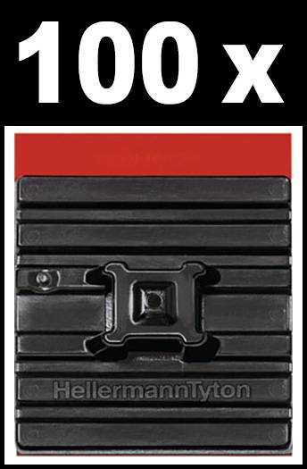 HellermannTyton FMB4APT-A-PA66HS-BK (100) Cable mount Self-adhesive 151-02219 flexible base, 4x thread Black 100 pc(s)