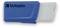Blue USB stick by Verbatim, partially extended.