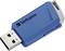 A blue USB drive with the label 'Verbatim'.