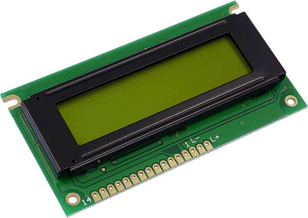 Display Elektronik LCD   Yellow-green 16 x 2 Pixel (W x H x D) 84 x 44 x 7.6 mm