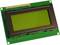 A green LCD display module on a printed circuit board. It shows no visible characters and is likely used for electronic displays.
