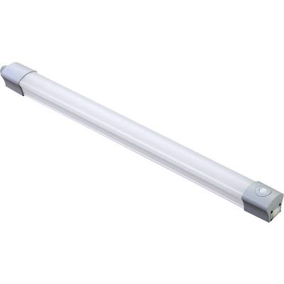 A LED light bar, elongated and slender, with grey end caps. Suitable for energy-efficient lighting.