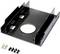 Black hard drive adapter with screws. Used for mounting 2.5-inch hard drives in 3.5-inch bays.