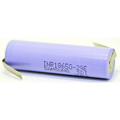 Lila Lithium-ion Battery 18650, marked with 'INR18650-29E', manufacturer 'Samsung SDI'.