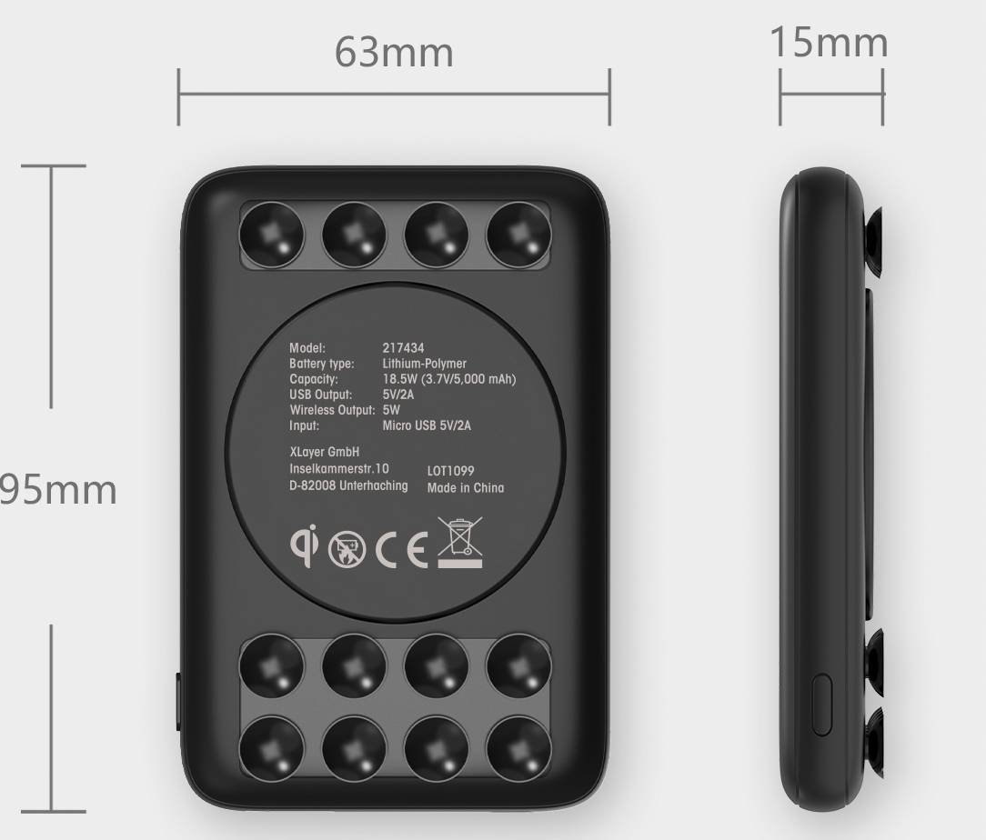 Xlayer Power bank 5000 mAh LiPo Black-1