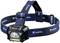 A black and blue head torch with an adjustable strap, branded 'Varta'. Ideal for hands-free work or outdoor activities.