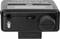 A rectangular black electronic device with a round button on the right and a small round bezel on the left.