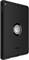 Black iPad case with Apple logo in the centre, robust design by OtterBox for device protection.