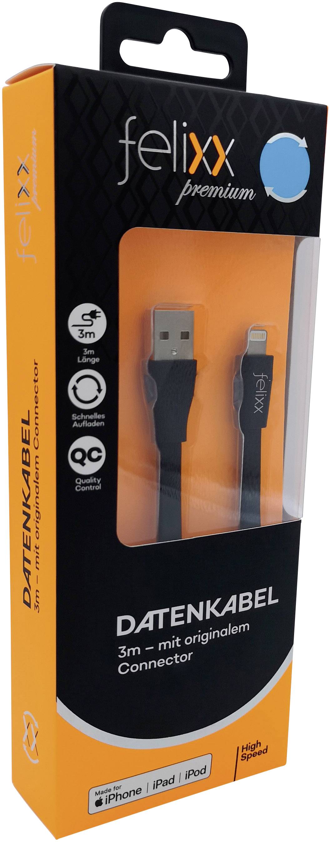 Felixx Premium [1x USB plug - 1x Apple Dock lightning plug] 3.00 m-1