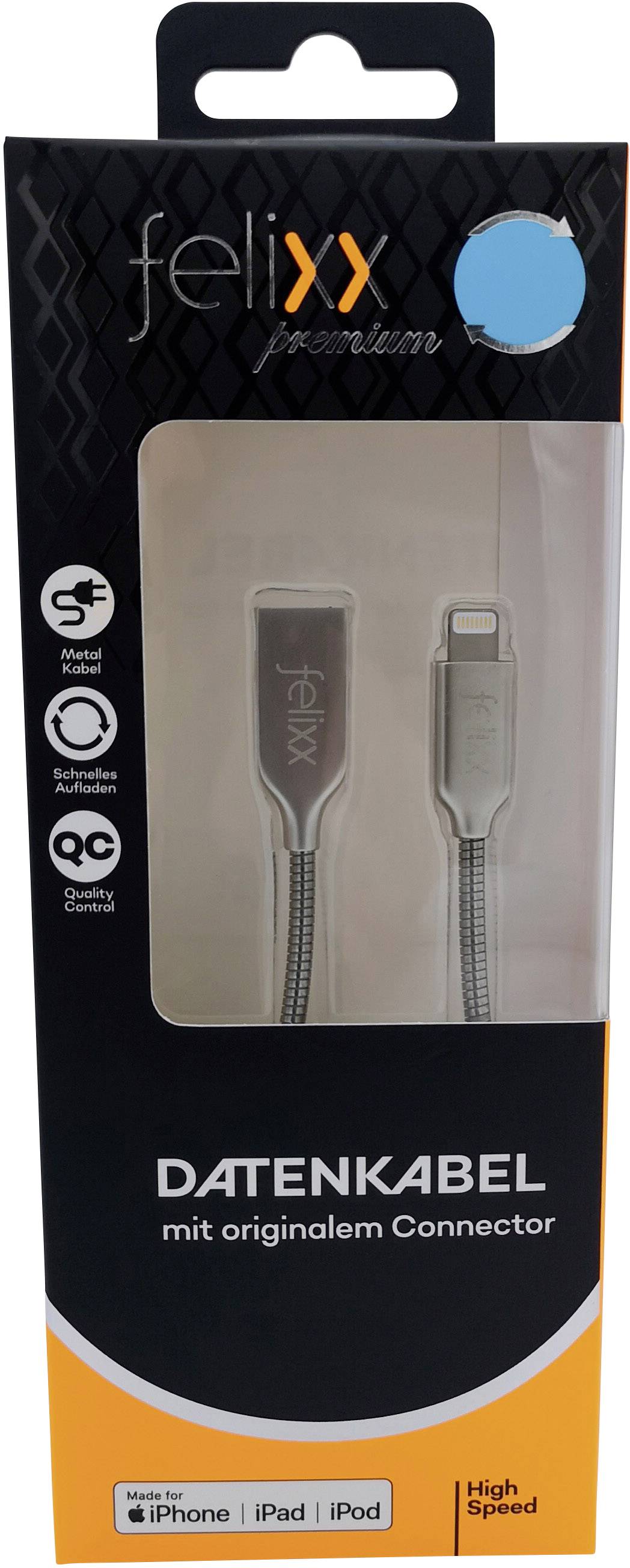 Felixx Premium USB cable 1.00 m Aluminium connector DC-MET-LI-2