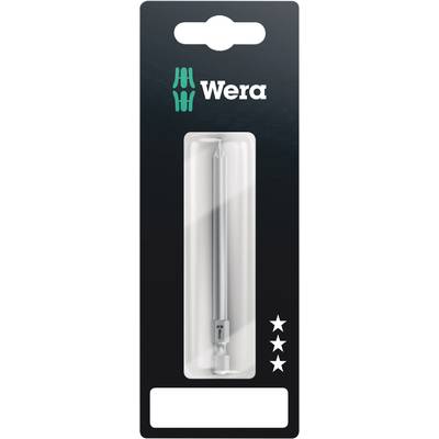 'Wera' screwdriver bit in a black packaging with three white stars.