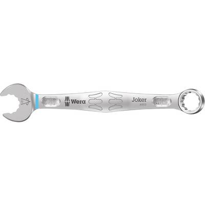 A silver Wera adjustable spanner, model Joker 6003. On the left is an open-ended side, on the right a ring spanner.