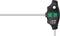 A T-handle screwdriver with a long hexagonal shaft, black handle, and green accents. The brand name and size are printed on the handle.
