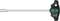 T-handle screwdriver with black grip and silver metal shaft.