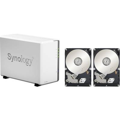 Synology DiskStation DS220J NAS server casing 2 TB 2 Bay built-in 2x 1TB HDD (recertified)