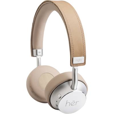 HER HF8 On-ear headset Bluetooth® (1075101), Corded (1075100) Beige, Silver  Volume control
