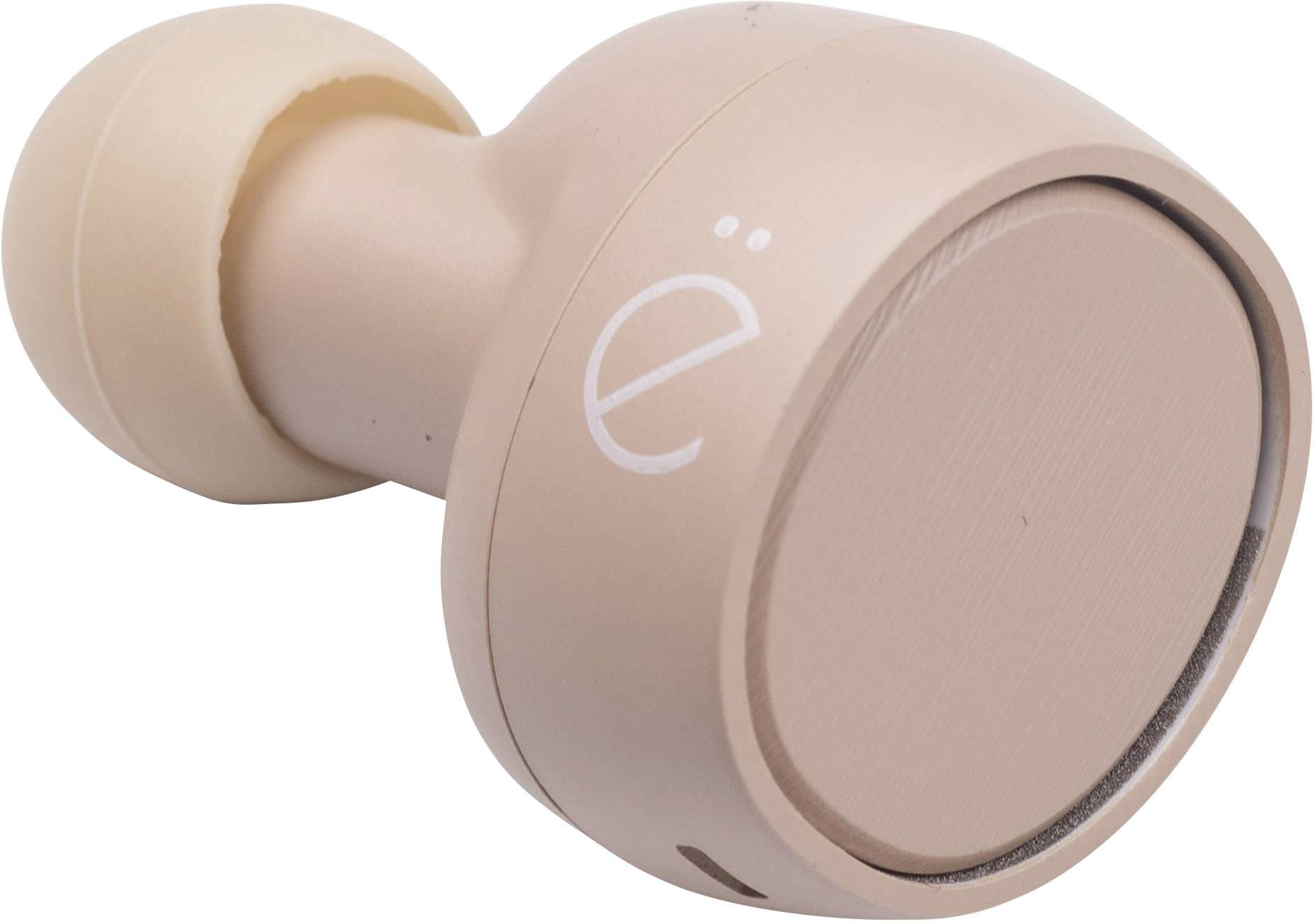 Rose gold earphones with an elegant, minimalist design, perfect for wireless music enjoyment.