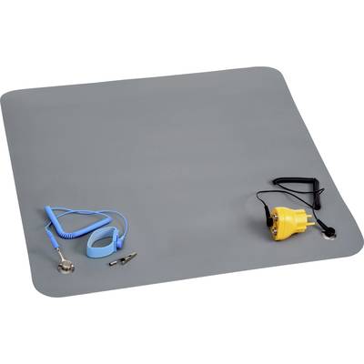 Quadrios  ESD bench mat set Grey (L x W) 550 mm x 550 mm  
