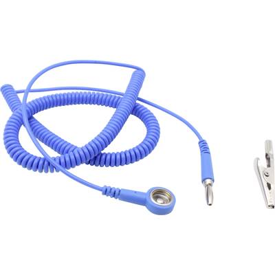 Quadrios  ESD earth cable   3.60 m 10 mm stud and socket, Plug, Alligator clip 