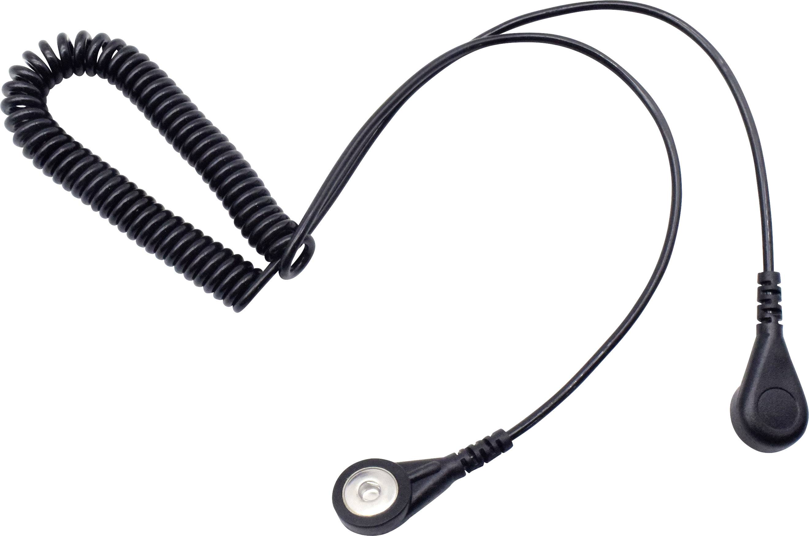 A black, spiral-shaped cable with magnetic connectors at both ends, commonly used for medical devices or sensors.