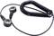 A black telephone spiral cable with two round magnets at the ends, possibly for connection to medical or technical equipment.