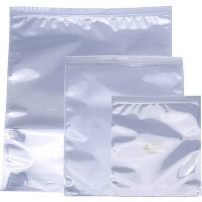 Three silver, light-reflecting anti-static bags in various sizes; used to protect electronic components from static discharge.
