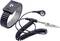 An ESD wristband with coiled cable and crocodile clip for dissipating static electricity.