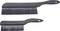 Two black brushes with long handles lie side by side. The brushes differ in size.