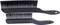 Two black hand brushes with handles, laid one on top of the other. The upper brush is larger, and both have bristles for cleaning.