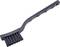 A black cleaning brush with a curved handle and dense bristles, suitable for precise cleaning tasks.