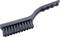 A black hand brush with robust bristles and an ergonomically shaped handle, suitable for intensive cleaning tasks.